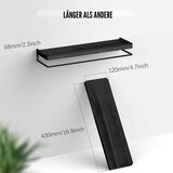 AFAJWSC 2x 42 cm lesena stenska polica z držalom za brisače | Shoptok.si