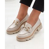 Resti Lacquered beige women's moccasins with crystals Inriw - Footwear | ePonuda.com