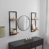  Zidne police 2 kom 25 x 25 x 75 cm masivni bagrem i čelik | shoptok.hr