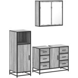 vidaXL 3-dijelni set kupaonskog namještaja siva boja hrasta drveni | shoptok.hr