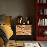MID.YOU Široka Komoda Santjago Black Sun, Črna, Barva Hrasta | Shoptok.si