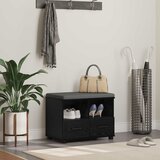  Klupa za hodnik s jastukom s policom Crni Hrast 60 x 38 x 46 cm | shoptok.hr
