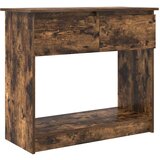 Maison Chic konzolna miza - miza ob steni s predali dimljeni hrast 85,5x38,5x74,5 cm, (21786309) Cene