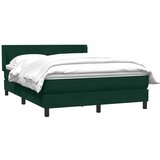 Box boxspring postelja z vzmetnico, žamet, temno zelena, 160×220 cm | Shoptok.si