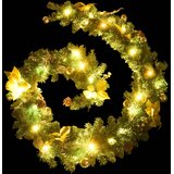  Božićna girlanda s LED svjetlima zelena 2,7 m PVC | shoptok.hr