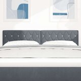 vidaXL Naslon za glavu s kristalnim dugmadi, tamno siva, 140 cm, baršun | shoptok.hr