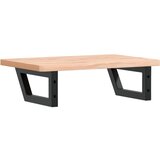  Zidna polica za umivaonik od čelika i masivne bukovine Smeđa 60 x 40 x 2.5 cm | Shoptok.si