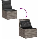  11-dijelni set vrtnih sofa poliratan i bagrem s jastucima sivi | shoptok.hr