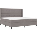  LED Box Spring Krevet Sivo-smeđa 200 x 200 cm tkanina | shoptok.hr