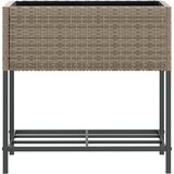  Vrtne sadilice s policom 2 kom sive 70 x 28 x 70 cm poliratan | shoptok.hr