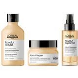 L´Oréal Paris Absolut Repair Professional Shampoo Set šampon 300 ml + maska za lase 250 ml + olje za lase 90 ml za ženske