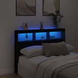 vidaXL Ormarić za uzglavlje s LED svjetlima crni 140 x 17 x 102 cm | shoptok.hr