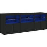 Maison Chic Komoda - Predalnik z LED lučkami črna 181,5x37x67 cm, (21716700) Cene