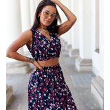 UR/CEO Navy floral set with top and skirt Genova | Shoptok.si