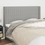  Uzglavlje s ušima svjetlosivo 183x16x118/128 cm od tkanine | shoptok.hr