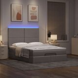 vidaXL Otomanski posteljni okvir z vzmetnico taupe 140x200 cm blago | Shoptok.si