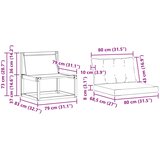  Set vanjskih sofa Čvrsto drvo akacije i Textilene Bijela i krem | shoptok.hr