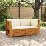  Set vanjskih sofa s jastukom 2 Komad Smeđa Čvrsto drvo akacije | shoptok.hr