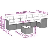  7-dijelni set vrtnih sofa od poliratana s jastucima smeđi | shoptok.hr