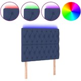  Posteljno vzglavje modro 90x7x118/128 cm blago | Shoptok.si