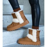  Brown eco-suede platform snow boots decorated with fur Peters Cijene