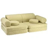 Zeleni dječji kauč od bouclé tkanine 132 cm Settee –