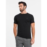 Ombre Men's SLIM FIT T-shirt with round neckline and logo - white Cijene