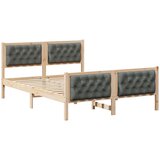  Konstrukcija postelje z vzglavjem Temno siva 140 x 200 cm, (5000084339) | Shoptok.si