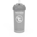 Twistshake bočica sa slamkom 360ml 6+m Pastel Pastel Grey | shoptok.hr