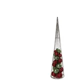 cone, jelka, sa kuglama, crveno-zelena, LED, 60cm ( 761062 )