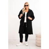 Kesi Włoski Elegant Plus Size women's coat with a collar and large pockets fango | Shoptok.si