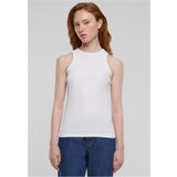 UC Ladies Women's Racer Back Rib Tank Top - White cene