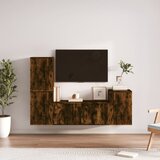 vidaXL Komplet TV omaric 4-delni dimljen hrast inženirski les | Shoptok.si