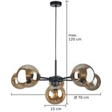  Luster na sajli KALIOPE II 6xE14/50W/230V crna/dimljeno bež | Eponuda.com