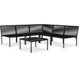  6-dijelna vrtna garnitura s jastucima crna PVC | shoptok.hr