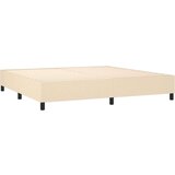 vidaXL box spring postelja z vzmetnico krem 200x200 cm blago, (21089244) | Shoptok.si