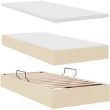  LED krevet za pohranu s madracem Krema 90 x 190 cm Tkanina | shoptok.hr