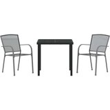 vidaXL 3-delni vrtni jedilni set antracit jeklo | Shoptok.si
