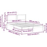 vidaXL Krevetna konstrukcija Crna 160 x 200 cm Čvrsto borovo drvo | shoptok.hr