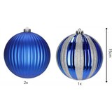  Set Božićnih kuglica 15 cm - Plava, Bijela (3 komada) | shoptok.hr