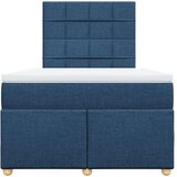 vidaXL Box spring postelja z vzmetnico modra 120x190 cm blago, (21308469) | Shoptok.si