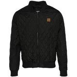 Urban Classics Prehodna jakna 'Diamond Quilt' rjava / črna