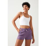 LOS OJOS Women's Lilac Pocket Elastic Waist Basic Fit Sports Cene