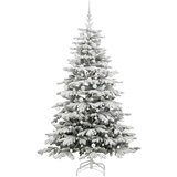 vidaXL Umetno Zložljivo Božično Drevo Bela 210 cm PE in PVC | Shoptok.si