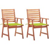 Maison Chic Vrtni Jedilni stoli - Vzorci stoli 2 kosa z blazinami trden akacijev les A1966, (21878118) | Shoptok.si