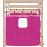  Krevet na kat sa zavjesama ružičasti 80 x 200 cm od borovine | shoptok.hr