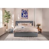 Bonami Selection Modra oblazinjena zakonska postelja z odlagalnim prostorom z ležiščem/roštom 160x200 cm Thessa Bold - | Shoptok.si