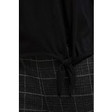 Marisse Black Blouse With An Inscription And Ties | shoptok.hr