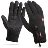 INF 1 par jesensko-zimskih rokavic proti zdrsu z zaslonom na dotik z barvno dvojno zadrgo black l, (21537344) | Shoptok.si