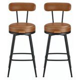 Songmics Set barskih stolov z vrtljivim sedežem in naslonjalom, 54x54x91 cm, rjave barve, (5000302399) | Shoptok.si